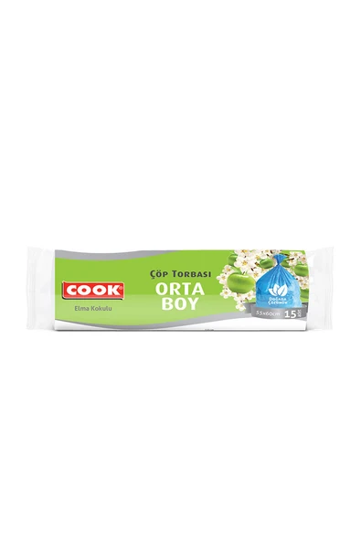 Cook Çöp Torbası Orta Boy Elma Kokulu 15'li ürün görseli 1