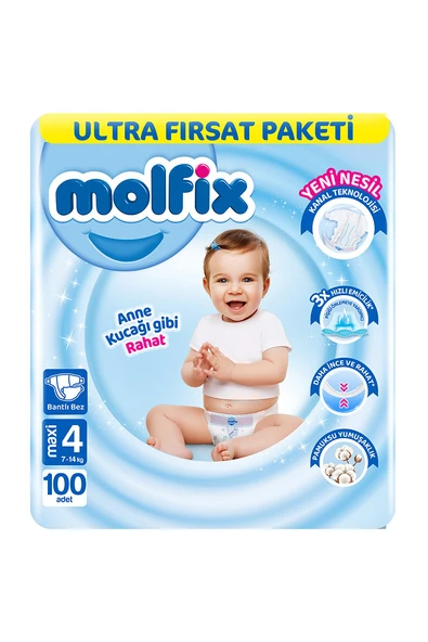 4 ADET Molfix Ultra Fırsat Paketi 4 Numara 100'lü ürün görseli 1