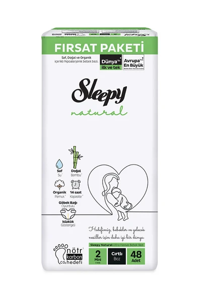 4 ADET Sleepy Natural Fırsat Paketi Mini (2) 48 Adet Bebek Bezi ürün görseli 1