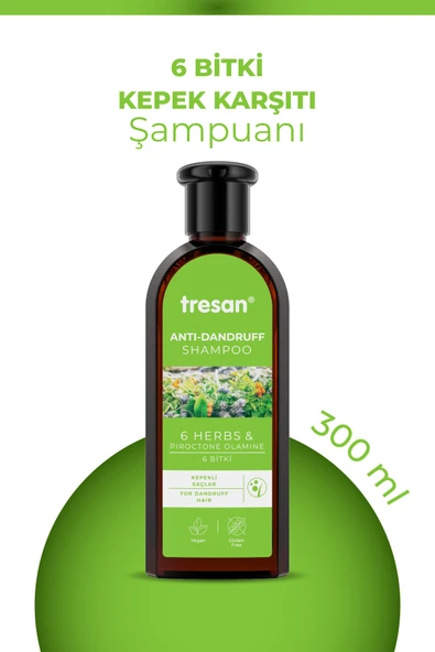 4 ADET Tresan Şampuan 300 ml 6 Bitki Kepek Karşıtı Bakım ürün görseli 1