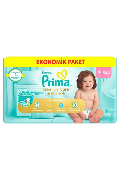 4 ADET Prima Premium Care Eko (4) Maxi 9-14 kg 46 Adet Bebek Bezi ürün görseli 1