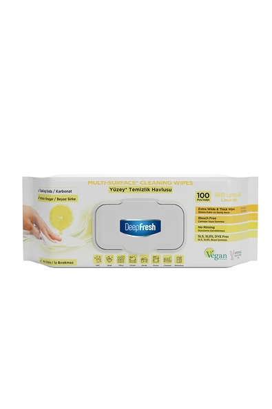 4 ADET Deepfresh Yüzey Temizleme Havlusu Limon 100'lü ürün görseli 1
