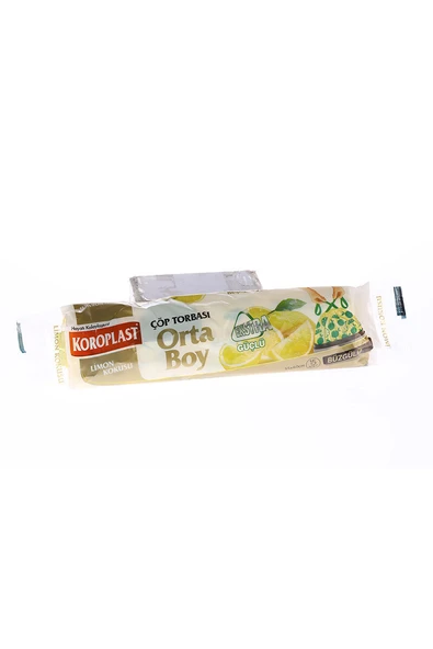 2 ADET Koroplast Çöp Torbası Ekstra Güçlü Limon Büzgülü Orta Boy 15'li ürün görseli 1