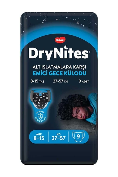 4 ADET Huggies Bebek Bezi Dry Nites Large Erkek 27-57 kg 9 Ped ürün görseli 1