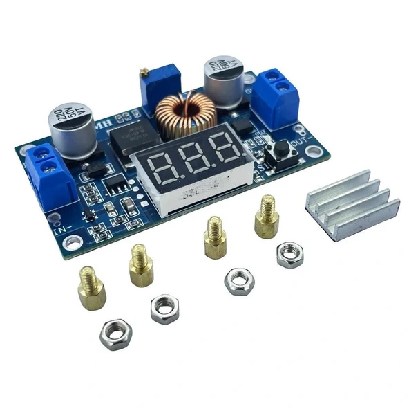 XL4015 75W 5A DC-DC Voltmetre Ekranlı (3Digits) Voltaj Düşürücü Modül ürün görseli 1