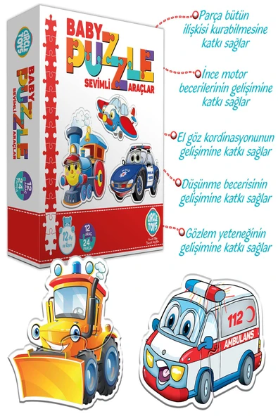 Baby Puzzle Sevimli Araçlar - Resim 2