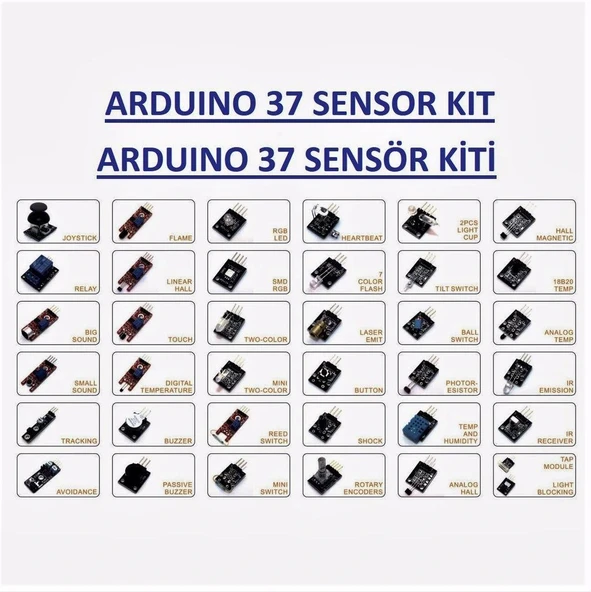 Arduino Uyumlu Sensör Modül Seti Sensor Kit 37 Parça Karton Kutulu - Resim 5