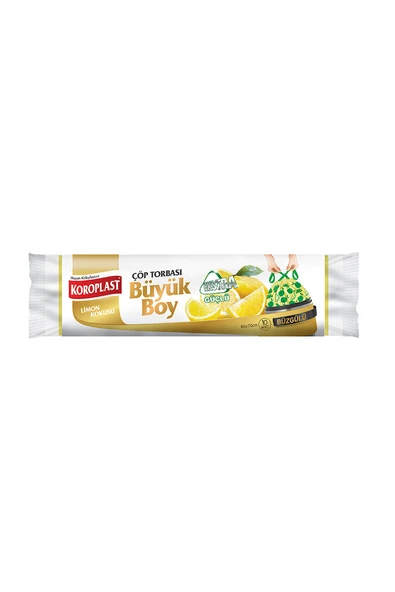 2 ADET Koroplast Çöp Torbası Ekstra Güçlü Limon Büzgülü Büyük Boy 10'lu ürün görseli 1