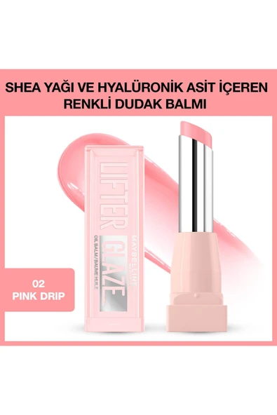 4 ADET Maybelline New York Lifter Glaze Renkli Dudak Balmı 02-Pink Drip ürün görseli 1