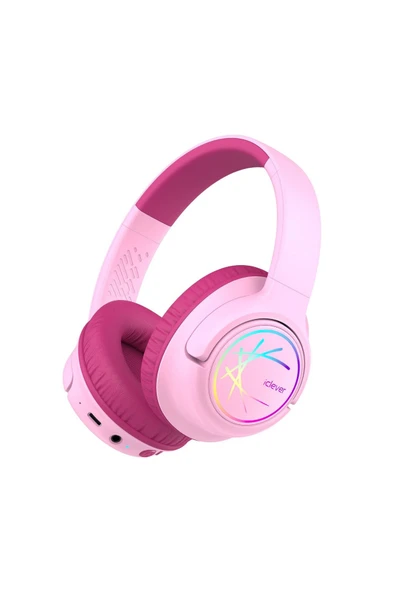 3 ADET iClever BTH18 BPA Free LED Işıklı Çocuk Bluetooth Kulaklık - Pembe ürün görseli 1