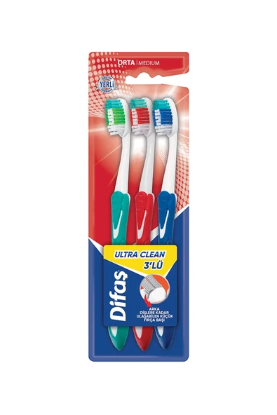3 ADET Difaş Diş Fırçası Ultra Clean 3'lü ürün görseli 1