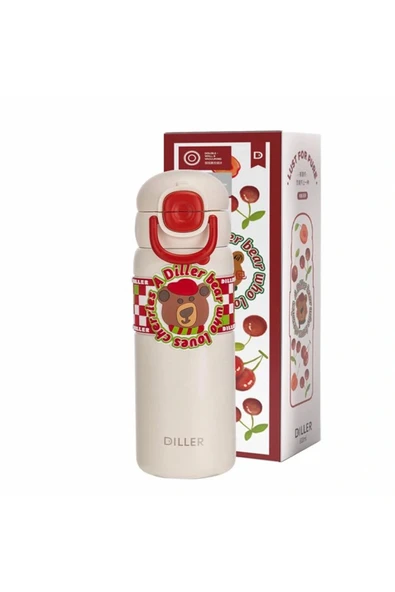 2 ADET Diller D9238 Sevimli Ayıcık Çift Kapaklı Çelik Termos 600 ml ürün görseli 1