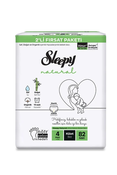 2 ADET Sleepy Natural 2'li Fırsat (4) Maxi 82 Adet Külot Bez ürün görseli 1