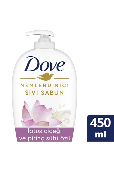 3 ADET Dove Sıvı Sabun Lotus ve Pirinç Sütü 450ml ürün görseli 1