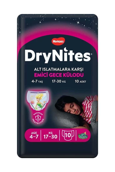 Huggies Bebek Bezi Dry Nites Small Kız 17-30 kg 10 Ped ürün görseli 1