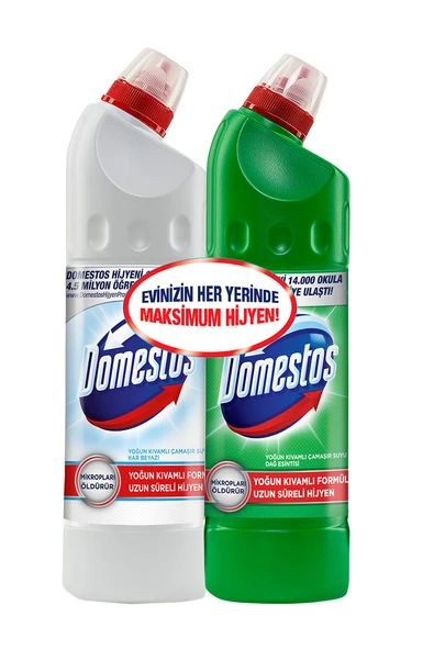 3 ADET Domestos Ultra Çamaşır Suyu 750 ml Dağ Esintisi + 750 ml Kar Beyazı ürün görseli 1