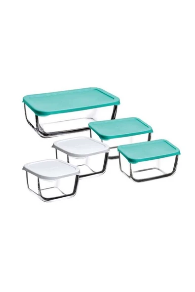 4 ADET Paşabahçe Snowbox Saklama Kabı Seti 5'li Yeşil ürün görseli 1