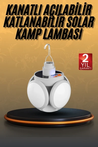 5 Kanatlı Bahçe Aydınlatma Led Askılı Solar Güneş Enerji Usb Sarjlı ürün görseli 1