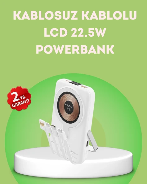 Lcd Göstergeli Manyetik Powerbank Type C Usb Girişli ürün görseli 1