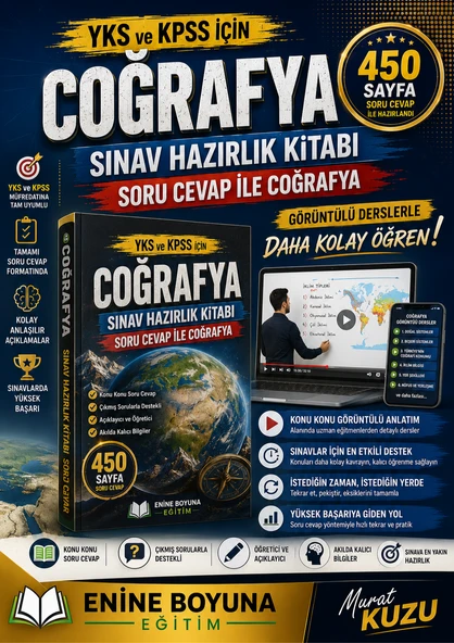 YKS ve KPSS İçin COĞRAFYA Sınav Hazırlık Kitabı ürün görseli 1