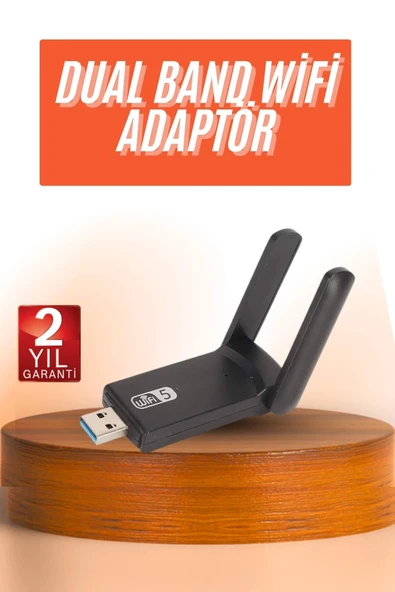 Wifi Alıcı Dual Band Usb 3.0 Adaptör Kablosuz Windows 7/8/10/11 ürün görseli 1
