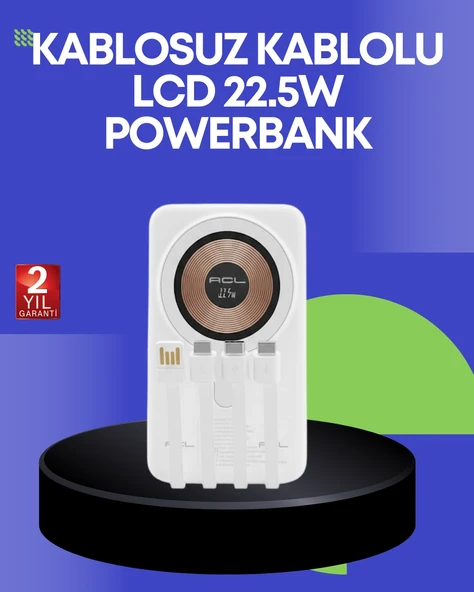 Çoklu Kablo Çıkışlı Taşınabilir Powerbank Kompakt Tasarım ürün görseli 1