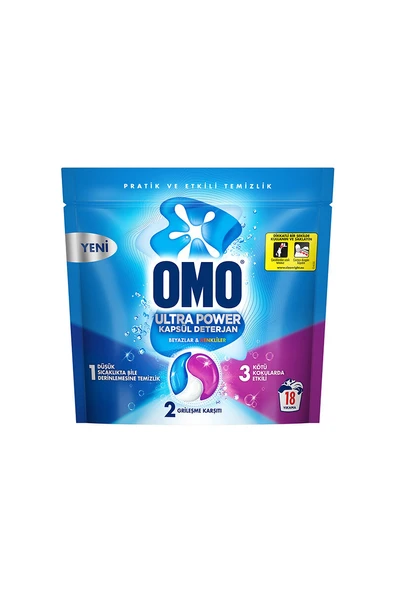 3 ADET Omo Ultra Power Kapsül Çamaşır Deterjanı 18 Yıkama ürün görseli 1