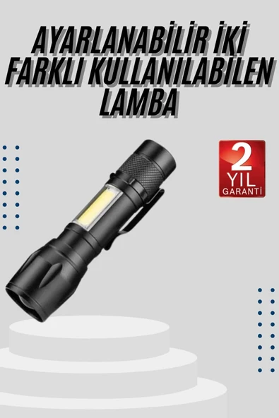 El Feneri Uzun Menzilli Usb Şarj Edilebilir Kamp Lambası ürün görseli 1