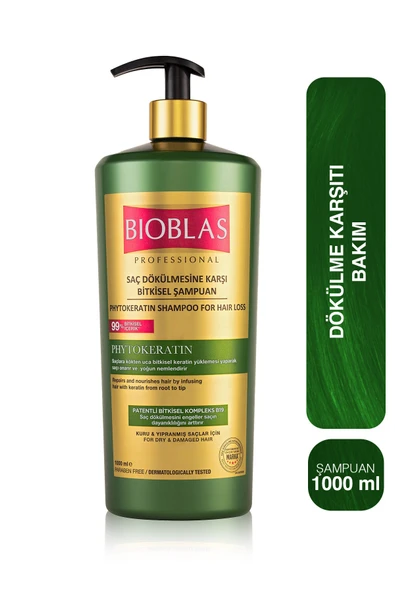 3 ADET Bioblas Şampuan 1000 ml Saç Dökülmesine Karşı Phytokeratin ürün görseli 1