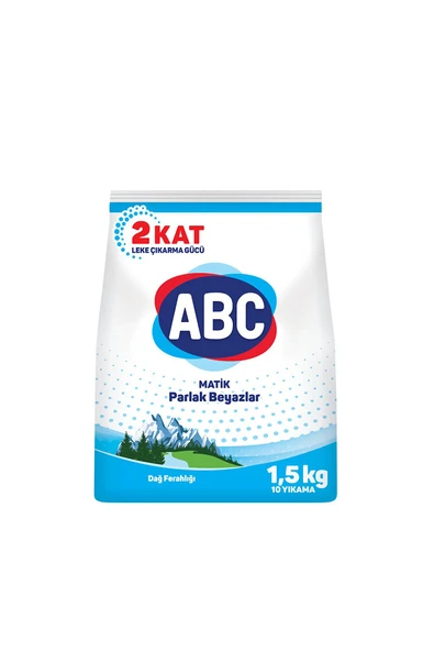 4 ADET Abc Matik Toz Deterjan 1,5 kg Dağ Ferahlığı Beyazlar ürün görseli 1