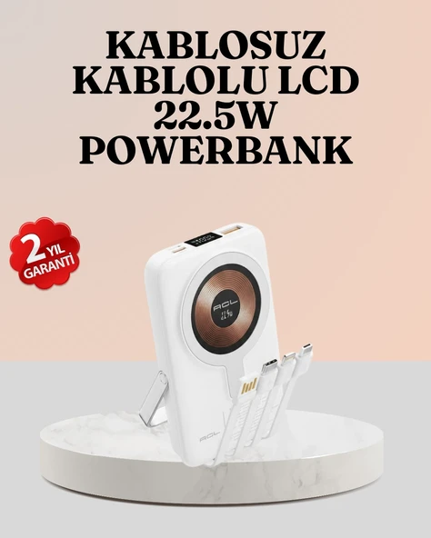 Kablosuz Ve Kablolu Şarj Destekli Taşınabilir Powerbank ürün görseli 1