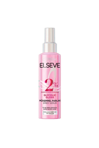 3 ADET Elseve Glycolic Gloss Mükemmel Parlaklık Veren Saç Bakım Sprey Serumu 150ml ürün görseli 1
