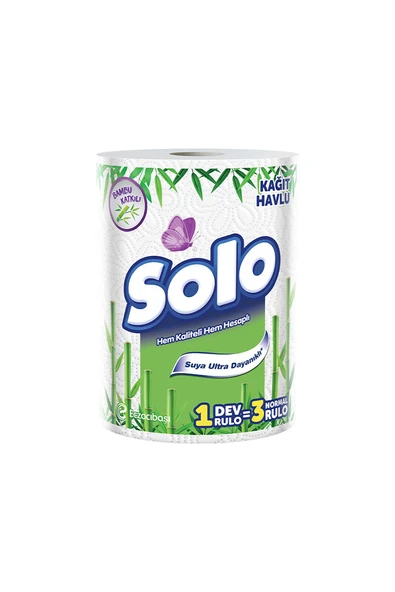3 ADET Solo Kağıt Havlu Dev Rulo Tekli - Resim 2