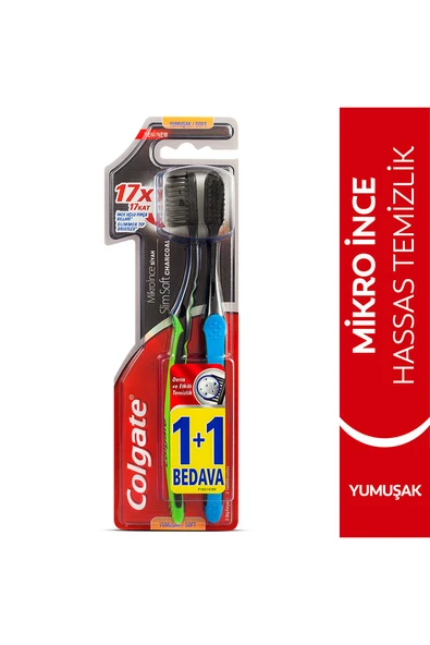 4 ADET Colgate Diş Fırçası Mikro İnce Hassas Siyah 1+1 ürün görseli 1
