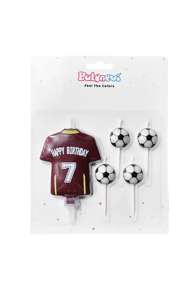 3 ADET Balonevi Futbol Temalı Mum Seti ürün görseli 1