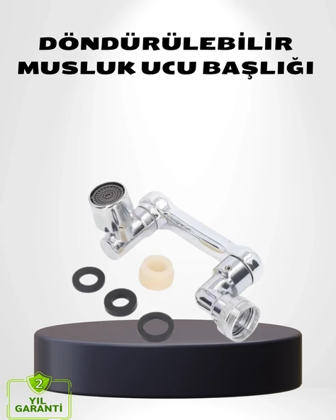 1080° Dönebilen Musluk Ucu - Su Tasarruflu, Esnek Ve 360° Çift Eksenli Başlık ürün görseli 1