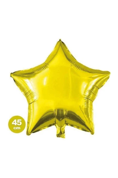 2 ADET Balonevi Folyo Balon Gold Düz Yıldız 45 cm ürün görseli 1