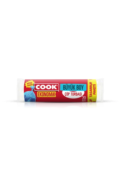 2 ADET Cook Ekonomik Büyük Çöp Torbası Mavi (65 Cm x 80 Cm) 20 Yaprak ürün görseli 1