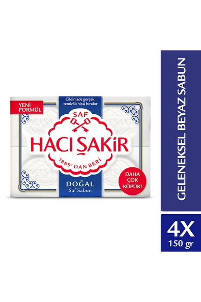 3 ADET Hacı Şakir Banyo Sabunu Doğal 600 g ürün görseli 1