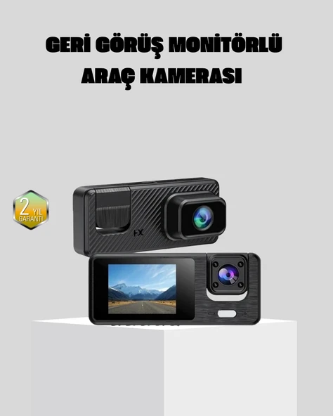 Full Hd 3'lü Araç Kamerası Geri Görüş Destekli Park Modlu 1080p Dvr ürün görseli 1
