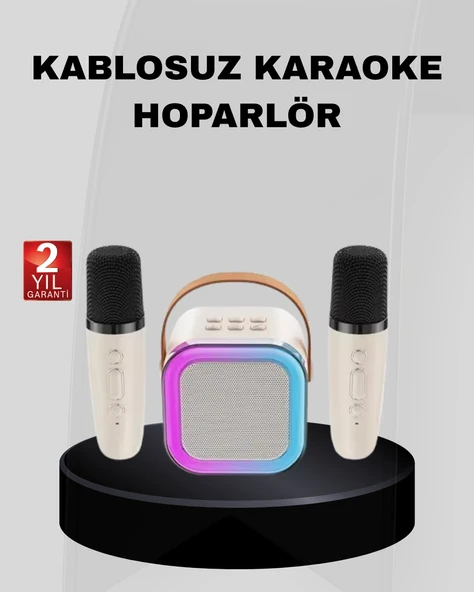 Taşınabilir Karaoke Hoparlör Bluetooth 5.0 Ve Çift Mikrofonlu ürün görseli 1