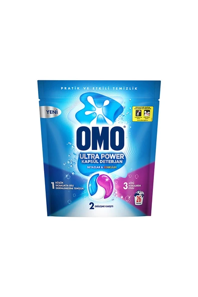 2 ADET Omo Ultra Power Kapsül Çamaşır Deterjanı 26 Yıkama ürün görseli 1