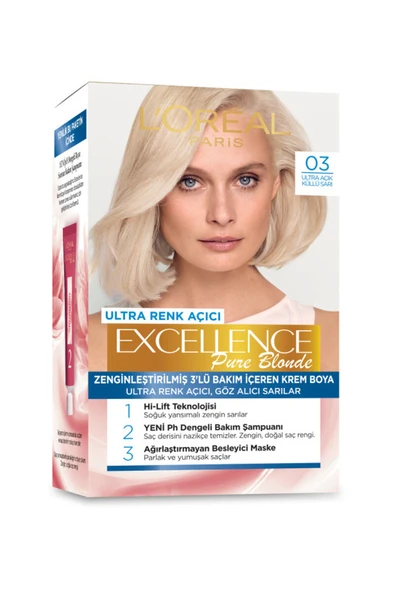 2 ADET Excellence Saç Boyası Ultra Açık Küllü Sarı 03 ürün görseli 1