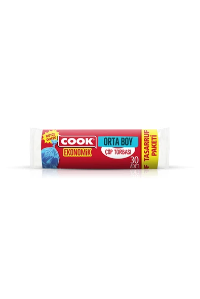 2 ADET Cook Ekonomik Orta Çöp Torbası Mavi ( 55 Cm x 60 Cm ) 30 Yaprak ürün görseli 1