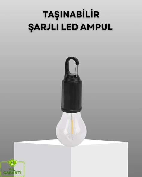 Şarjlı Kancalı Led Lamba - Kamp, Balkon Ve Acil Durum Işığı ürün görseli 1