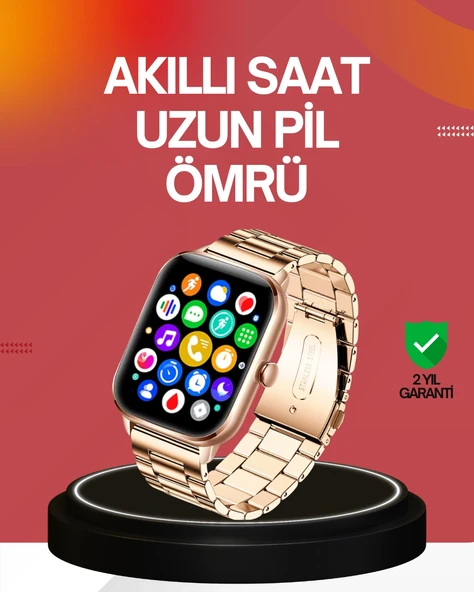 41 Mm Kavisli Kasa Akıllı Saat Ios Ve Android Uyumlu ürün görseli 1