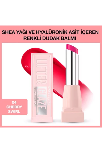 Maybelline New York Lifter Glaze Renkli Dudak Balmı 04-Cherry Swirl ürün görseli 1