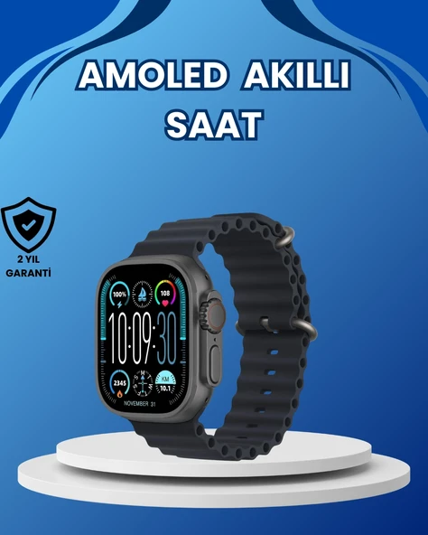 Amoled Ultra Akıllı Saat 15 Gün Batarya Güçlü Ekran ürün görseli 1