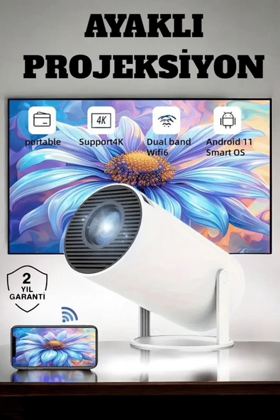130 İnç Geniş Ekran Ve 4k Destekli Full Hd Projeksiyon Cihazı ürün görseli 1
