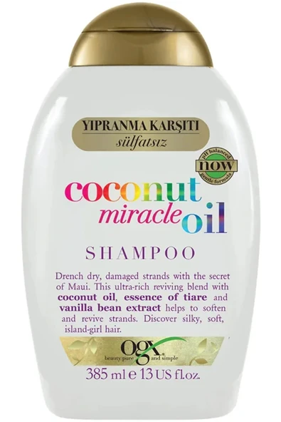 3 ADET Ogx Coconut Miracle Oil Şampuan 385 ml ürün görseli 1
